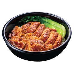 ข้าวหน้าไก่เทริยากิและหมูโทโระโทโระ