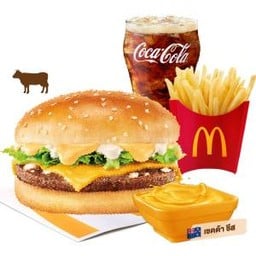 ชุดซูเปอร์ชีสซี่เบอร์เกอร์เนื้อ (L) & ชีสดังก์