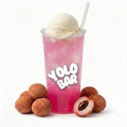 ลิ้นจี่โซดา โฟล์ท 22 oz. (รวมไอติม)