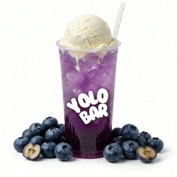 บลูเบอรี่โซดาโฟลท 22 oz. (รวมไอติม)