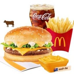 ชุดซูเปอร์ชีสซี่เบอร์เกอร์เนื้อ (XL) & ชีสดังก์