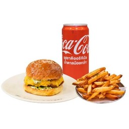 Shrimp Burger + French Fries + Drinks