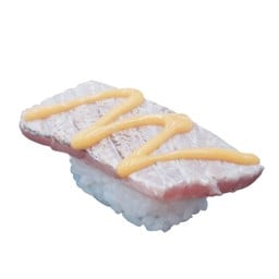 A16 ซูชิมากุโระเบิร์นซอสไข่เค็ม (Seared Maguro with Salted Egg Sauce Sushi)