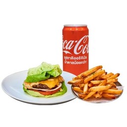 Keto Burger + French Fries + Drinks
