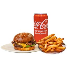 Bacon Cheese Burger + French Fries + Drinks