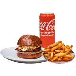 Mexican Pork Burger + French Fries + Drinks