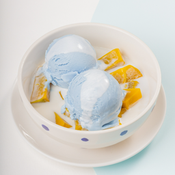 C1 ไอศกรีมกะทิสดอัญชัน+ขนมไทย