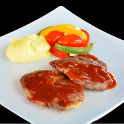 สันคอหมูสเต็ก บาร์บีคิวซอส