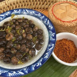 เห็ดถอบต้มเค็ม น้ำพริกข่า