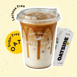 Oat milk คาราเมล ลาเต้เย็น