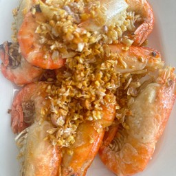 กุ้งแม่น้ำทอดกระเทียม