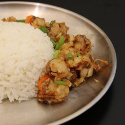 ข้าวหน้าหอยเชล์ผัดเนยกระเทียม (เล็ก)