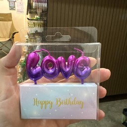 เทียน Love ม่วง