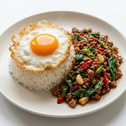 กะเพราหมูสับบ้านยาย