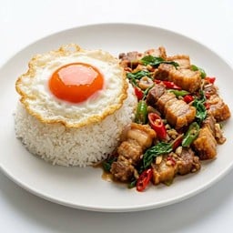 กะเพราหมูกรอบพรีเมี่ยม