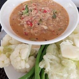 น้ำพริกป่นปลา+ชุดผัก