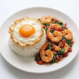 กะเพรากุ้งกระทะคลั่ง