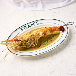 Grilled river prawn & shiso