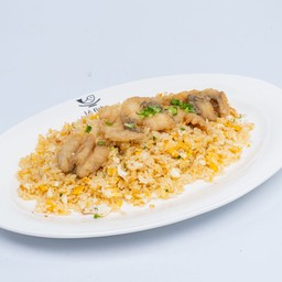 ข้าวผัดปลากะพงทอด