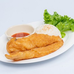 ข้าวหน้าปลาทอด