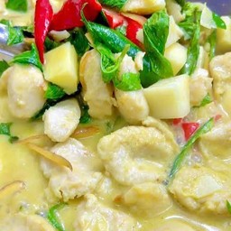 แกงเขียวหวานปลากาย กับข้าว
