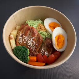 บะหมี่หยกไก่เทอริยากิไข่มะตูม