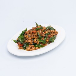 หมูสับผัดใบกะเพรากรอบ