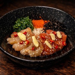 (L)ข้าวน่าดอง(กุ้ง+แซลมอนดอง)