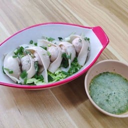 เกี๊ยวปลาลวกจิ้มซีฟู้ด