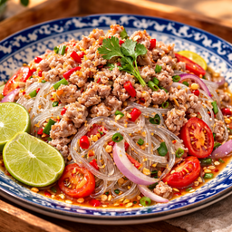 ยำวุ้นเส้นหมูสับ glass noodles with minced pork salad