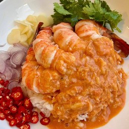 ข้าวมันกุ้ง (ทานคู่กับซอสมันกุ้ง+น้ำจิ้มซีฟู้ด)