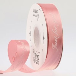 ริบบิ้นผ้าซาติน หน้ากว้าง2.5cm สีชมพู 2เมตร