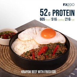 ข้าวหน้ากะเพราเนื้อ (High Protein)