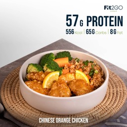 ข้าวหน้าอกไก่เคลือบซอสส้ม (High Protein)
