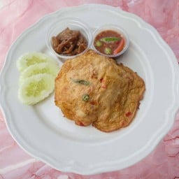 ข้าวไข่เจียวน้ำพริกกะปิ + หมูหวาน