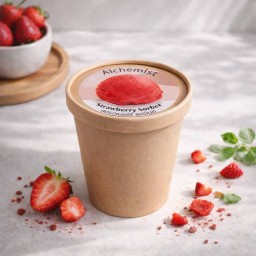ไอศครีม สตรอเบอร์รี่ ถ้วยใหญ่ ไพนต์ (ถ้วย 16 ออนซ์)