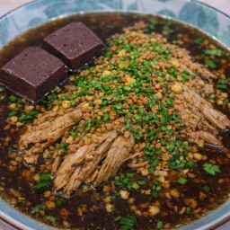 เกาเหลาไก่ตุ๋น(เนื้อไก่ฉีก+เลือดไก่)