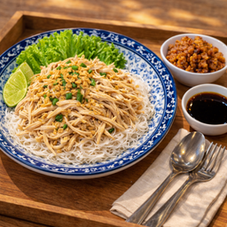 หมี่คลุกไก่ฉีก+น้ำพริก