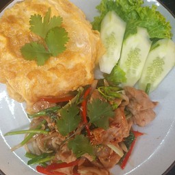 ข้าวกระเพราหมู+ไข่เจียว