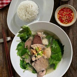 ต้มเลือดหมูจักรวาล+ข้าวหอมมะลิ