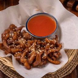 หมูแดดเดียวทอด ဝက်သားခြောက်ကြော်