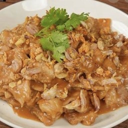 หมูทอดกระเทียม( กับข้าว)