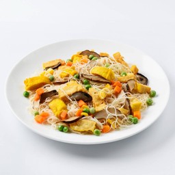 เส้นหมี่ขาวผัดเต้าหู้เห็ดหอมฮ่องกง