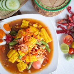 ตำข้าวโพดไข่เค็ม