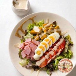 สลัดผักรวมแฮมไก่+ไข่