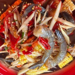 ตำข้าวโพดกุ้งสด