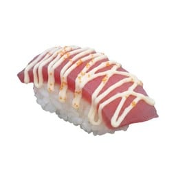 A20 ซูชิมากุโระซอสมายองเนสไข่กุ้ง (Maguro with Mayonnaise and Ebiko Sauce sushi)
