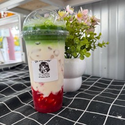 สตอเบอร์รี่ ชาเขียว นมสด
