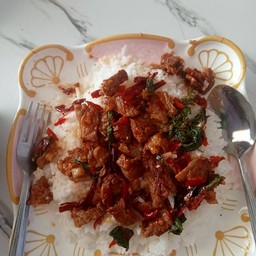 บังวาสกระเพาเนื้อบ้านม่วง