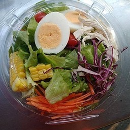 สลัดผักไก่ฉีก และไข่ต้ม